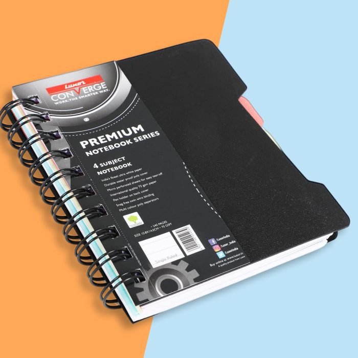 61Dct2Jg6L. Sl1080 Luxor 4 Subject Notebook | 70 Gsm Paper | Single Ruled | Pages - 240 | Count - 1 | 10.8 X 14.0 Cm | Spiral Binding | Versatile For School, Home &Amp;Amp; Office | Pro &Amp;Amp; Student-Friendly