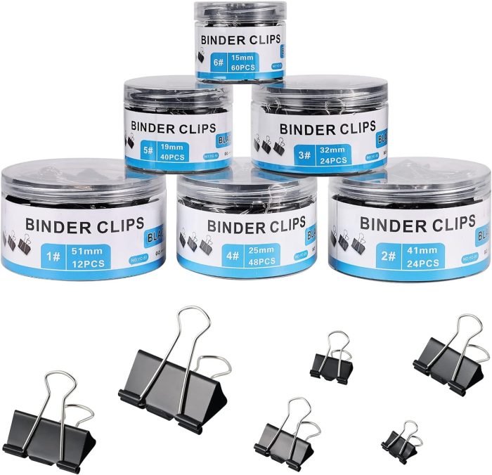 Cobra Binder Clip Cobra 1/4-Inch (32Mm) Paper Holding Binder Clips Paper Clips For Notes Letter, Papers Binder Clamps Can Use Office, Home, School, Institutions, Paper Holding Capacity Files Organized And Secure- 12 Pcs
