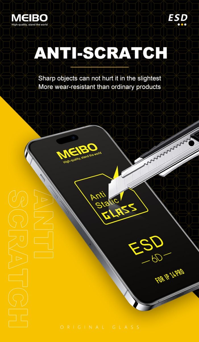 Meibo Esd 6D 4 Anti Static 6D Tempered Glass For Mobile