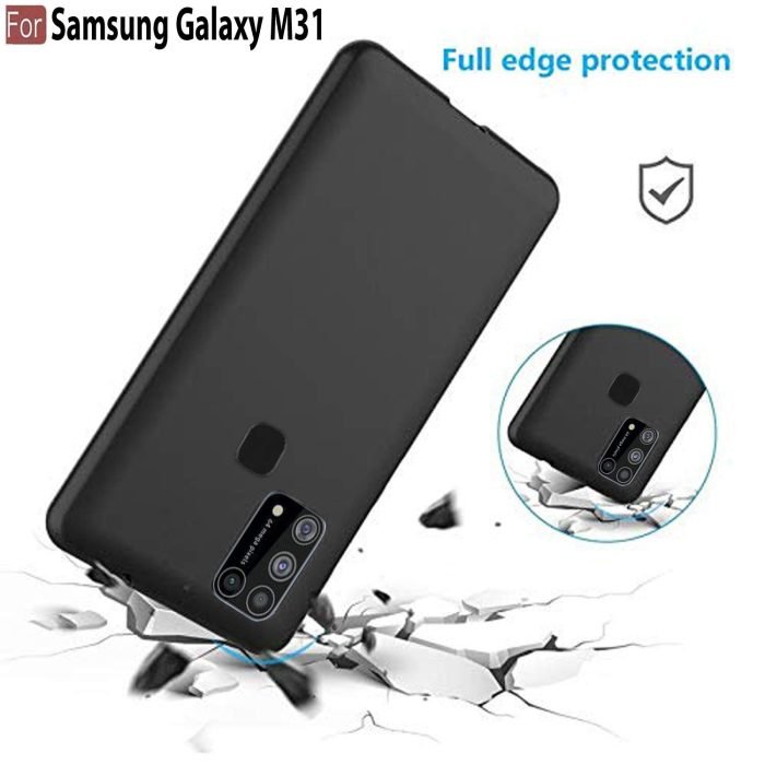 Samsung Galaxy M31 3 Ming Samsung Galaxy M31 / F41 / M31 Prime Back Cover | Camera Bump Protection &Amp; Ultra Slim | Matte Soft Silicon Shock Proof Rubberised Back Case Cover (Black)