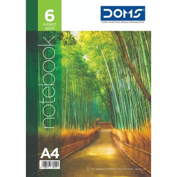 Doms 57Gsm A4 6 Sub Single Line Book Spiral Bound Nature Series Exercise Note Doms 57Gsm A4 6 Sub Single Line Book Spiral Bound Nature Series Exercise Note Book - 300 Pages, Pack Of 1