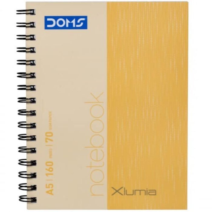 Doms 70Gsm A5 Single Line Book Wiro Bound Xlumia Series Wiro Notebook 160 Doms 70Gsm A5 Single Line Book Wiro Bound Xlumia Series Wiro Notebook - 160 Pages, Pack Of 1