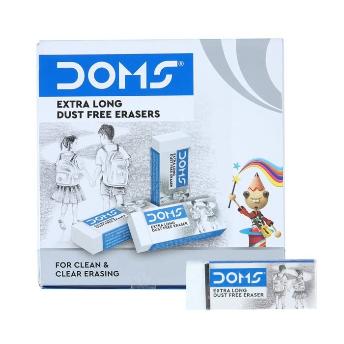 Doms Extra Long Dust Free Non Toxic Eraser Set Of 20 White Doms Extra-Long Dust Free Non-Toxic Eraser (Set Of 20- White)