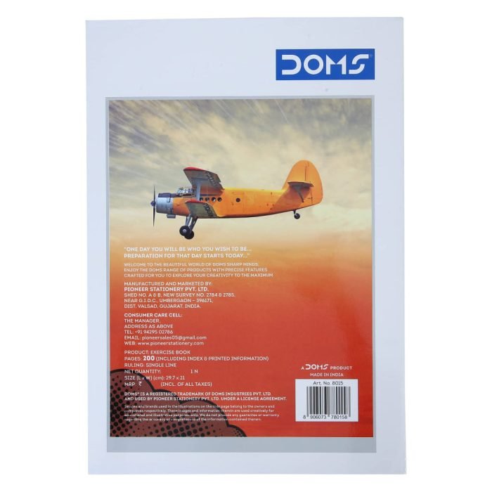 Doms Flying Machine Series Notebook A4 Single Line Doms Flying Machine Series Notebook - A4 - Single Line