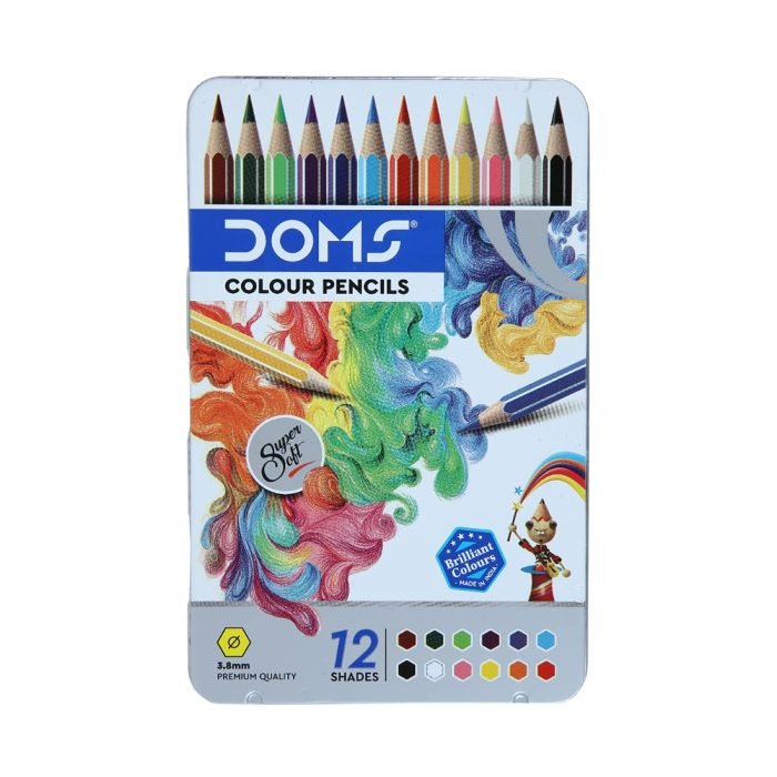 Doms Fsc 12 Colour Pencil Flat Tin Doms Fsc 12 Colour Pencil Flat Tin