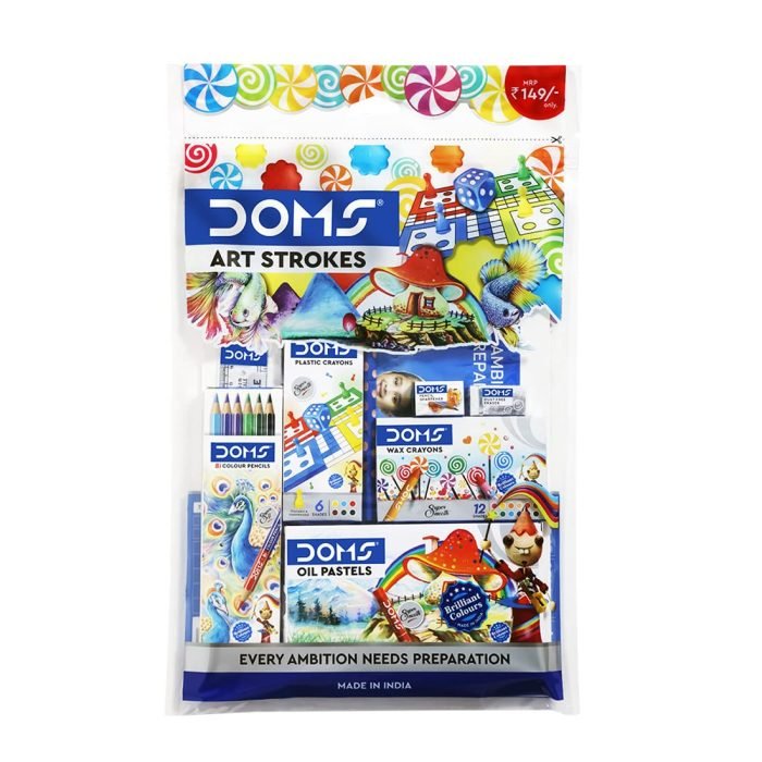 Doms Gifting Range For Kids Art Strokes Kit Multicolour Doms Gifting Range For Kids Art Strokes Kit- Multicolour