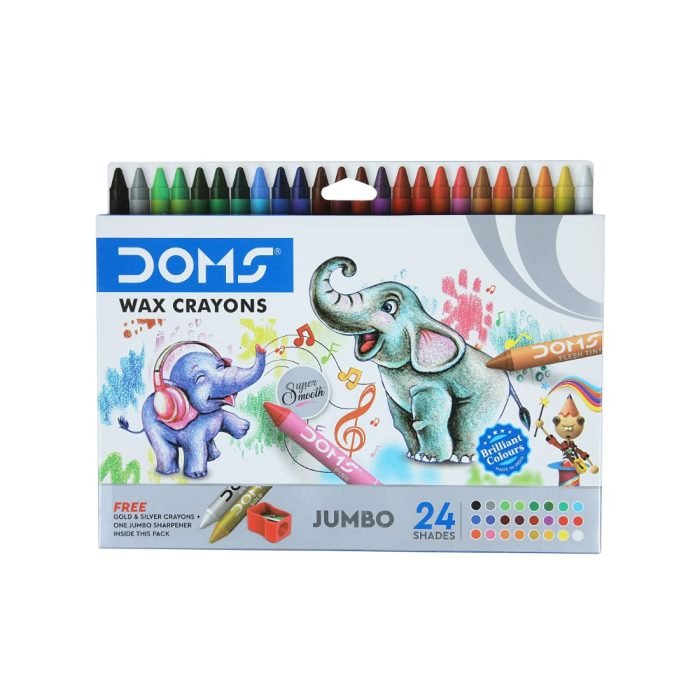 Doms Long Jumbo Wax Crayons 24 Shades Doms Long Jumbo Wax Crayons 24 Shades