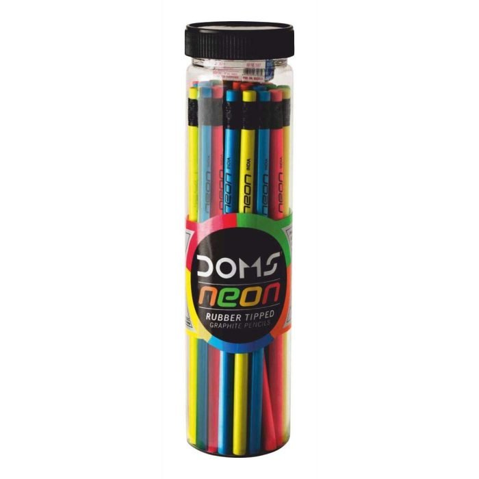 Doms Neon R T Black Lead Wooden Pencil Jar Doms Neon R/T Black Lead Wooden Pencil Jar