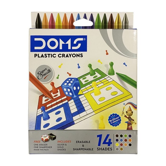 Doms Plastic Crayons 14 Shades Box Pack Doms Plastic Crayons 14 Shades Box Pack