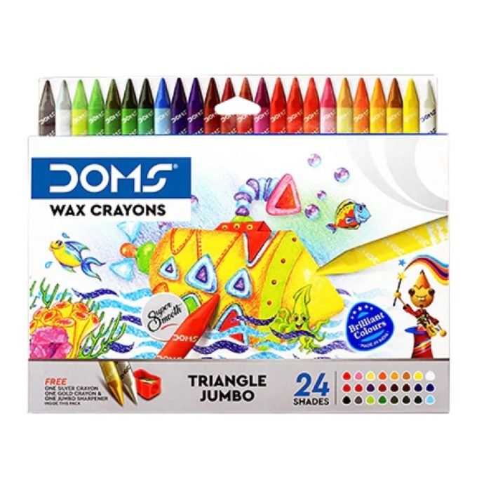 Doms Tri Jumbo Wax Crayons 24 1 Shades Multicolor Doms Tri-Jumbo Wax Crayons 24+1 Shades - Multicolor