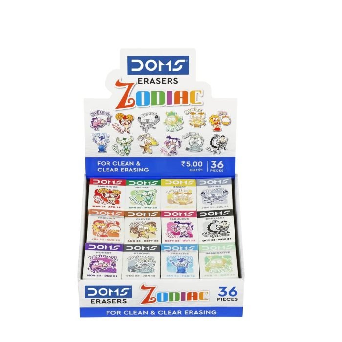 Doms Zodic Colorful Erasers Pack Of 1 Doms Zodic Colorful Erasers Pack Of 1