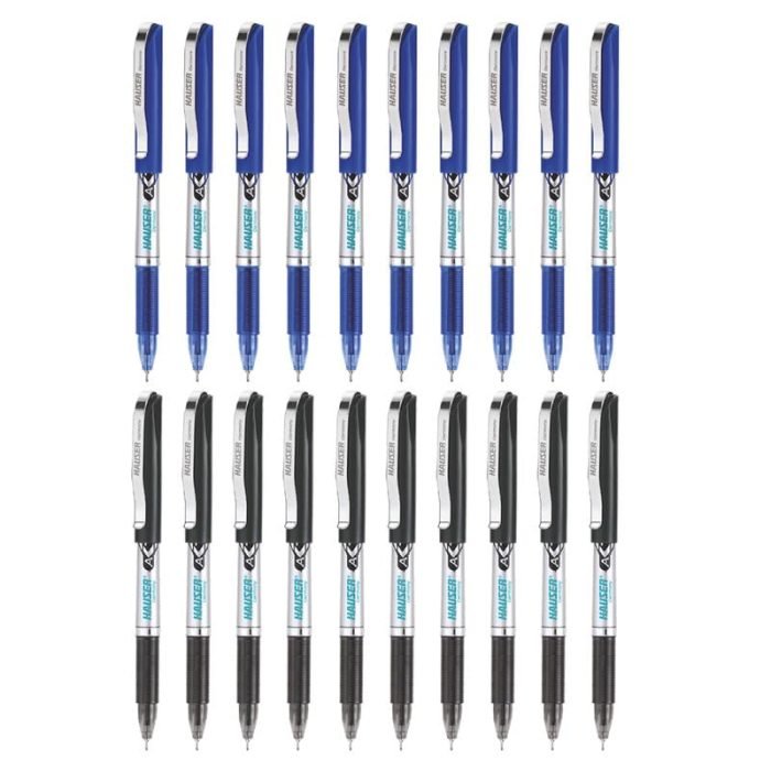 Hauser Active 055 Mm Gel Pen 10 Blue 10 Black Ink Pack Of 20 Hauser Active 0.55 Mm Gel Pen, 10 Blue &Amp;Amp; 10 Black Ink, Pack Of 20