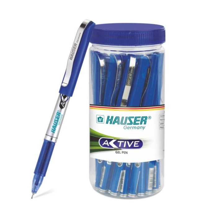 Hauser Active 05Mm Gel Pen Jar Pack Blue Ink Set Of 25 Hauser Active 0.5Mm Gel Pen Jar Pack - Blue Ink, Set Of 25