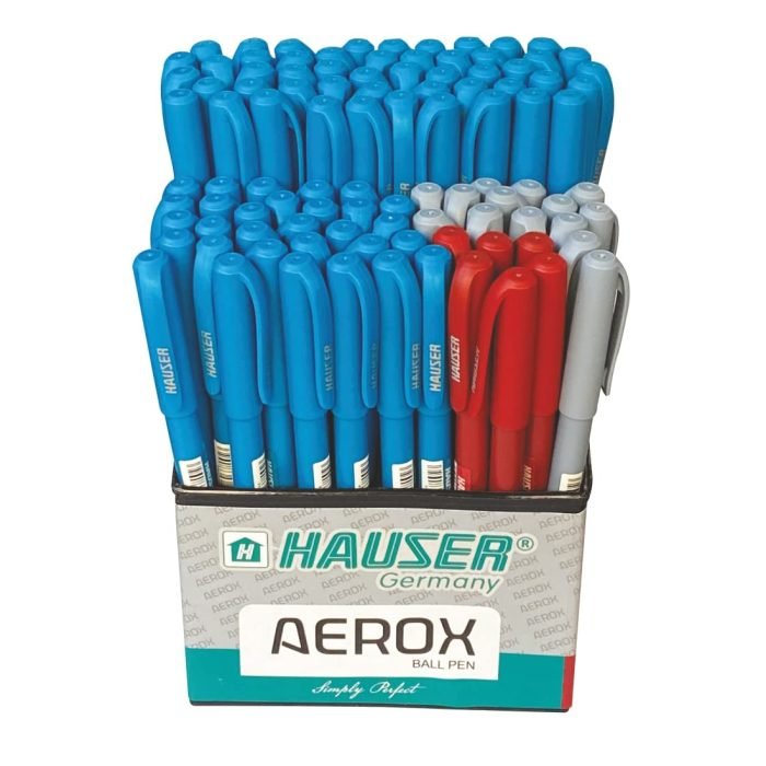 Hauser Aerox 06 Mm Ball Pen Stand Blue Black Red Ink Set Of 100 Hauser Aerox 0.6 Mm Ball Pen Stand - Blue, Black &Amp;Amp; Red Ink, Set Of 100