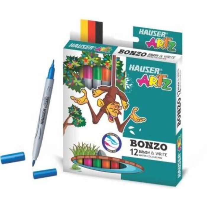 Hauser Art Bonzo 12 Brush Write Nib Water Color Pens Multicolor Hauser Art Bonzo 12 Brush &Amp;Amp; Write Nib Water Color Pens - Multicolor
