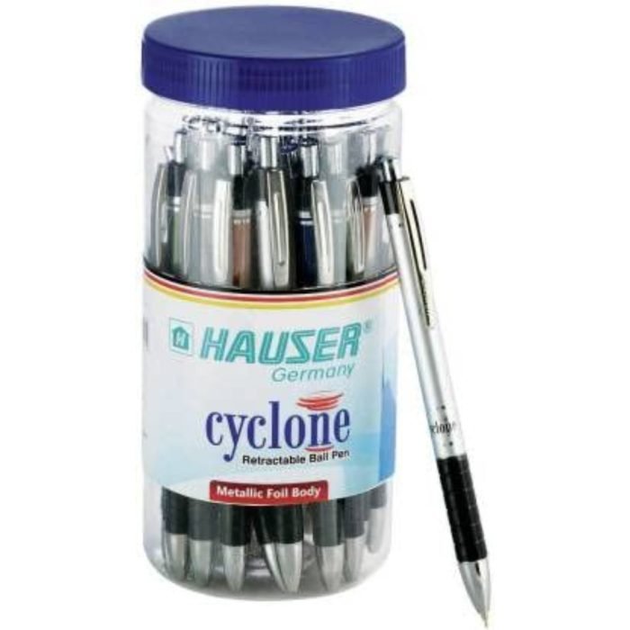 Hauser Cyclone Retractable 07Mm Ball Pen Jar Pack Blue Ink Pack Of 25 Hauser Cyclone Retractable 0.7Mm Ball Pen Jar Pack - Blue Ink, Pack Of 25