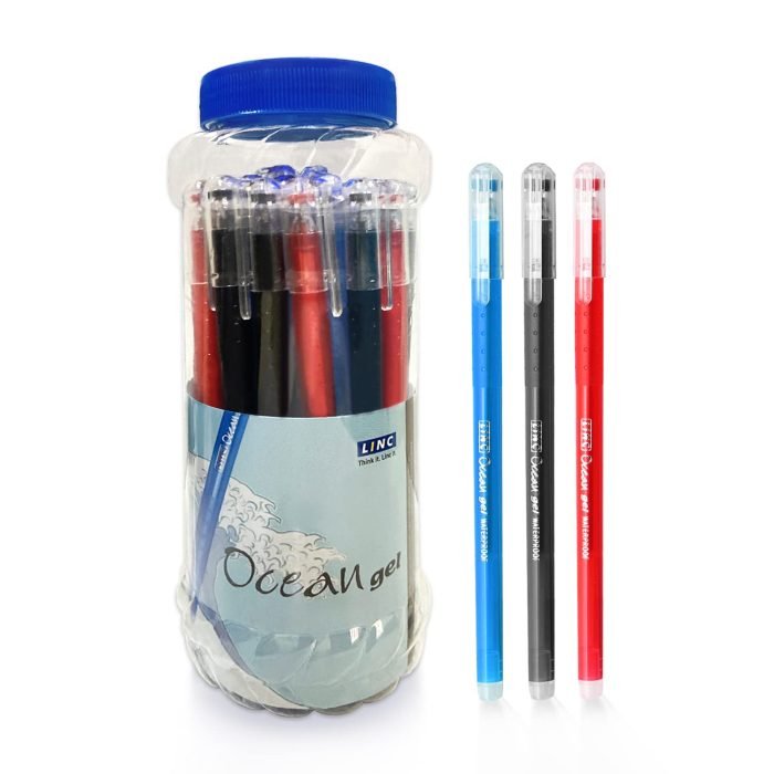 Linc Ocean Gel Pens Jar 055 Mm Blue Black Red Ink Pack Of 25 Linc Ocean Gel Pens Jar (0.55 Mm- Blue Black &Amp;Amp; Red Ink- Pack Of 25)