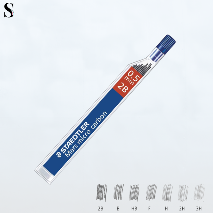 Staedtler Micro Mars Carbon Mechanical Pencil Leads 05 Mm 2B 60 Mm Staedtler Micro Mars Carbon Mechanical Pencil Leads, 0.5 Mm, 2B, 60 Mm