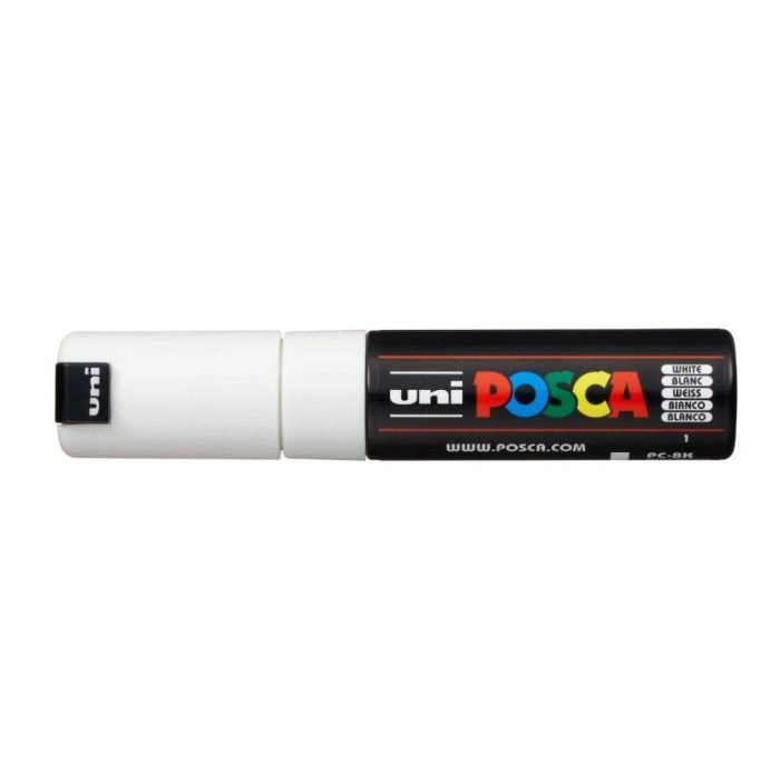 Uni Ball Posca Pc 8K Bold Point Chisel Shaped Marker Pen 80 Mm White Ink Uni-Ball Posca Pc-8K Bold Point Chisel Shaped Marker Pen (8.0 Mm- White Ink- Pack Of 1)