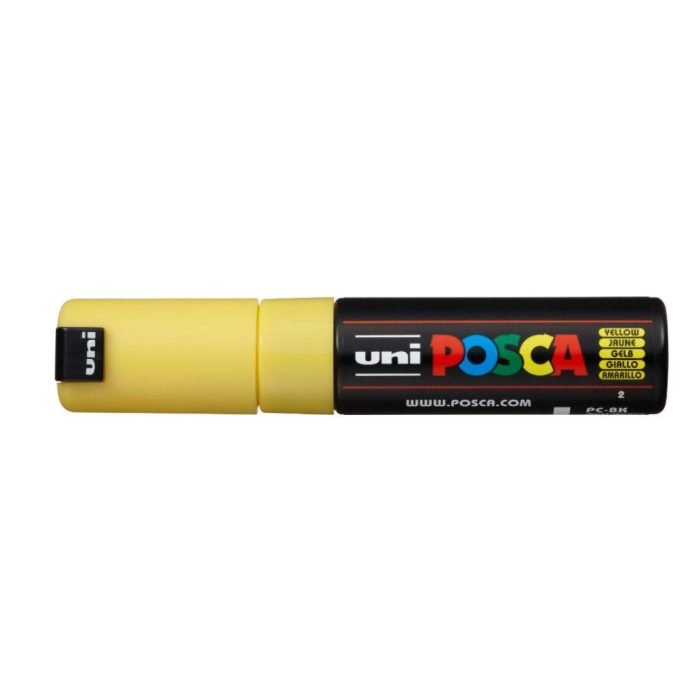 Uni Ball Posca Pc 8K Bold Point Chisel Shaped Marker Pen 80 Mm Yellow Ink Uni-Ball Posca Pc-8K Bold Point Chisel Shaped Marker Pen (8.0 Mm- Yellow Ink- Pack Of 1)