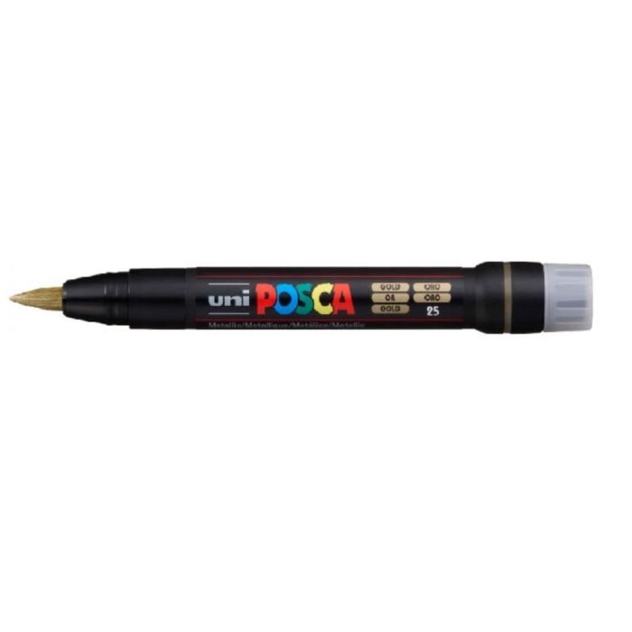 Uni Ball Posca Pcf 350 Brush Tip Marker Pen 1 10 Mm Gold Ink Pack Of 1 Uni-Ball Posca Pcf-350 Brush Tip Marker Pen (1-10 Mm- Gold Ink- Pack Of 1)