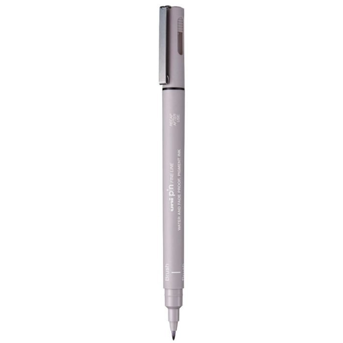Uniball Pin 200 Fine Line Brush Light Grey Uniball Pin - 200 - Fine Line Brush - Light Grey