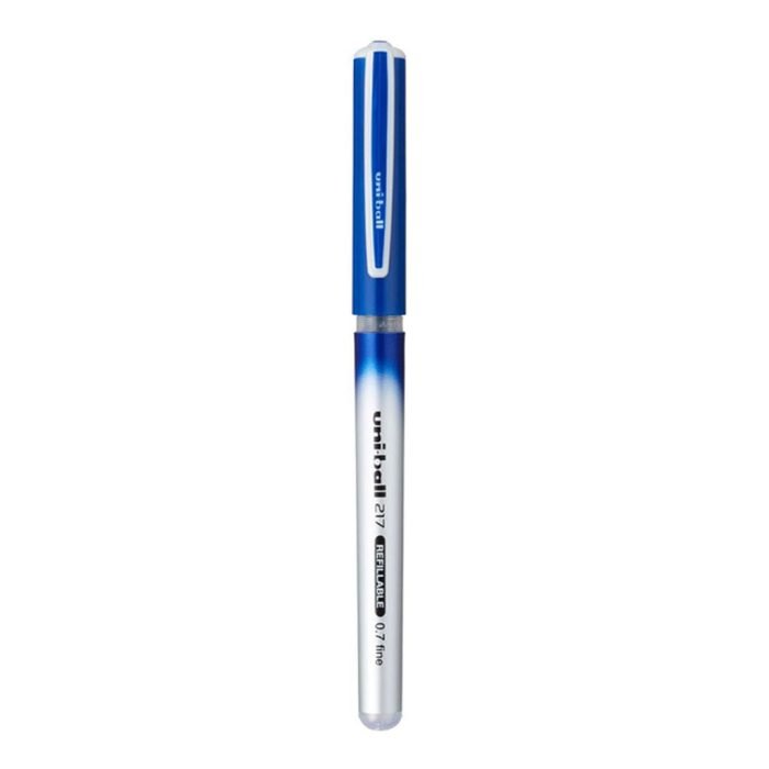 Uniball Ub 217 07Mm Micro Roller Ball Pen Blue Ink Refillable Single Uniball Ub - 217 0.7Mm Micro Roller Ball Pen - Blue Ink - Refillable - Single Pack