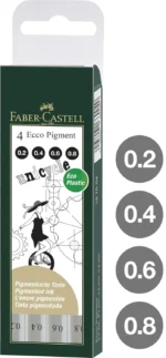 Faber-Castell Ecco Pigment Set Of 4-0.2/0.4/0.6/0.8 - Bold, Black
