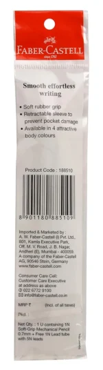 Faber-Castell Soft-Grip Mechanical Pencil - 0.7mm, Pack Of 10 (Assorted) - Image 2