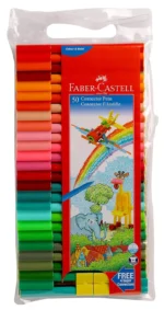 Faber-Castell Medium Point Connector Pen Set - Pack Of 50, Multicolor