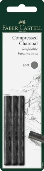 Faber-Castell Soft Pitt Charcoal Stick Set - Pack Of 3