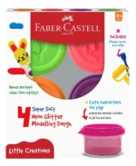 Faber-Castell Modelling Dough Neon Glitter Set Of 4