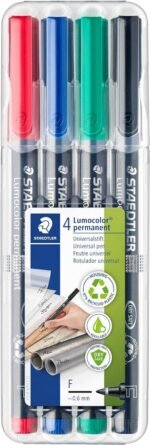 Staedtler Lumocolor 318 Fine Line Permanent Pen - Multicolor Body, Multicolor Ink, Pack Of 4 - Image 5
