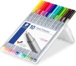 Staedtler 334 SB10 Triplus Fineliner Tip Pen in Staedtler Box - Pack of 10 (Multicolor)